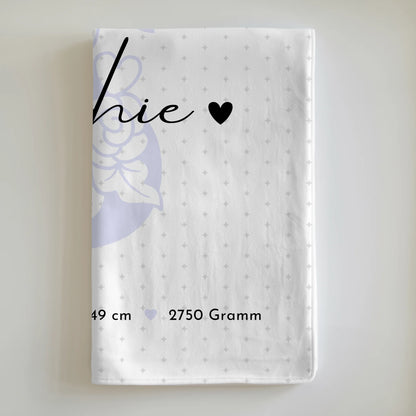 Personalisierte Babydecke mit Namen und Geburtsdaten Baby Geschenk mit Fotos Sternchen Klein Muster 6