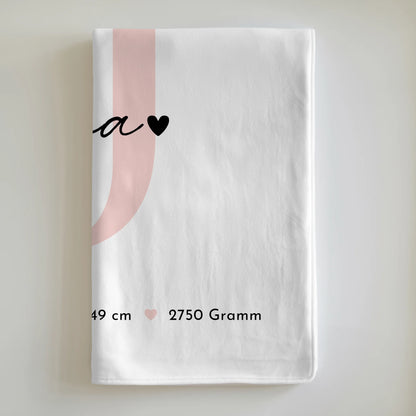 Krabbeldecke Mit Namen zur Geburt Baby mit Geburtsdaten und Fotos Black and White Design 6