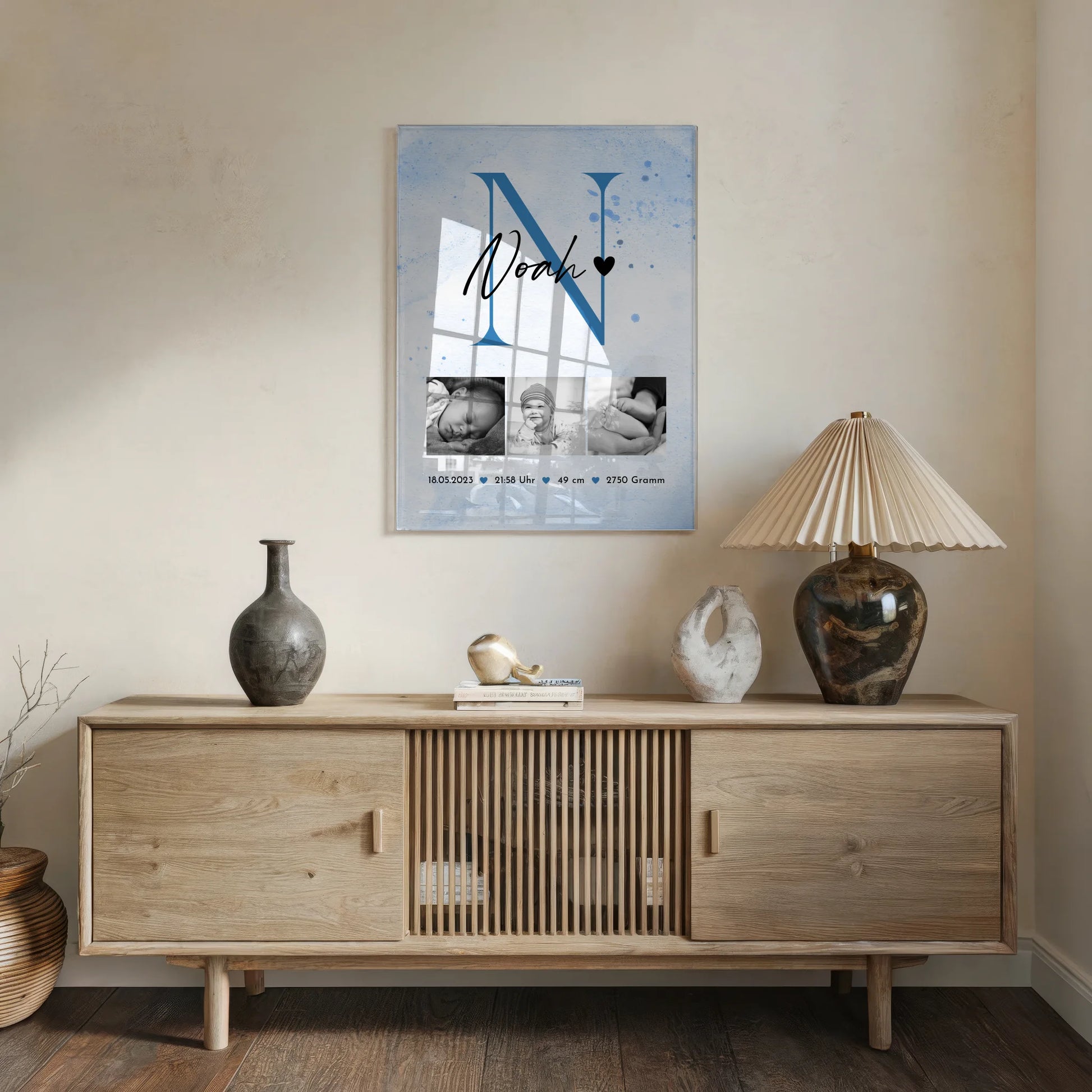 Acrylglas Mit Foto Geburt Baby 7 Fotos Geburtsdaten Black and White 5