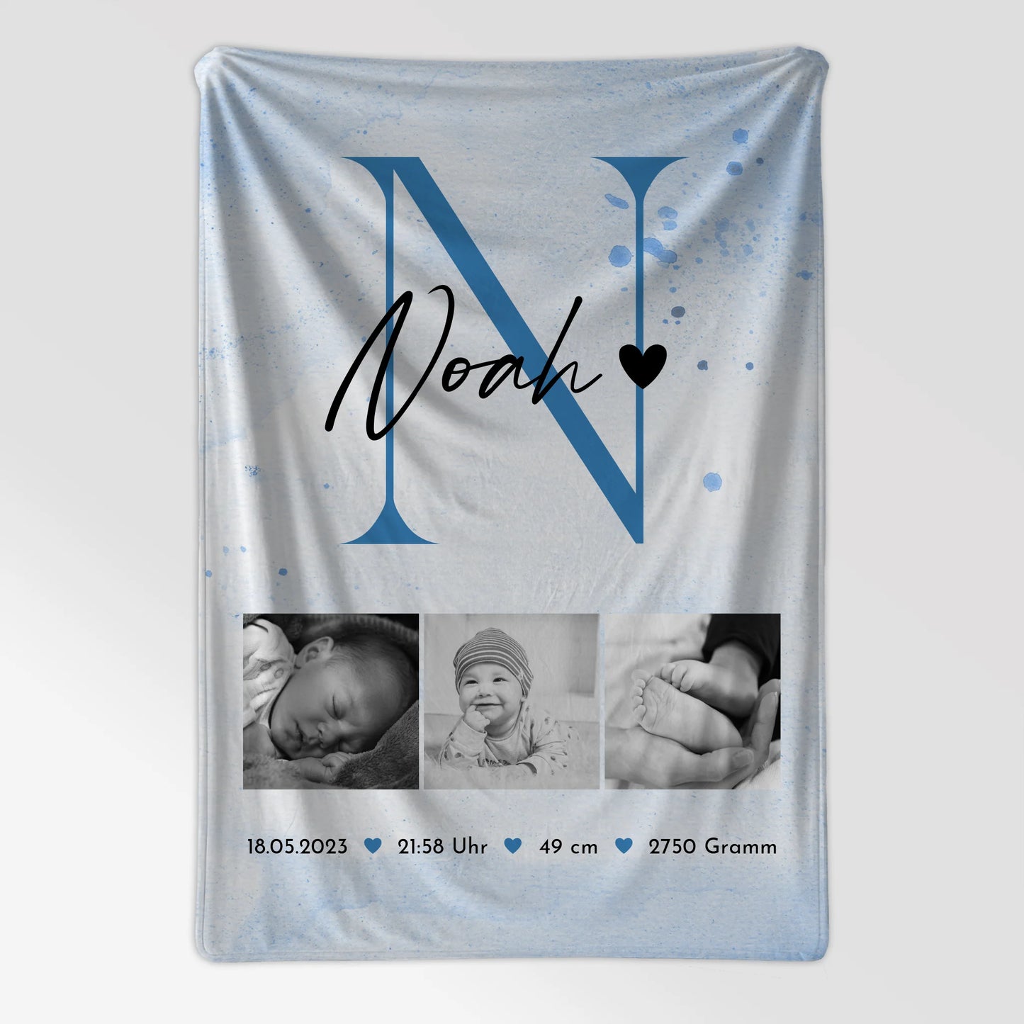 Personalisierte Babydecken Mit Namen Geburt Baby 7 Fotos Geburtsdaten Black White 7
