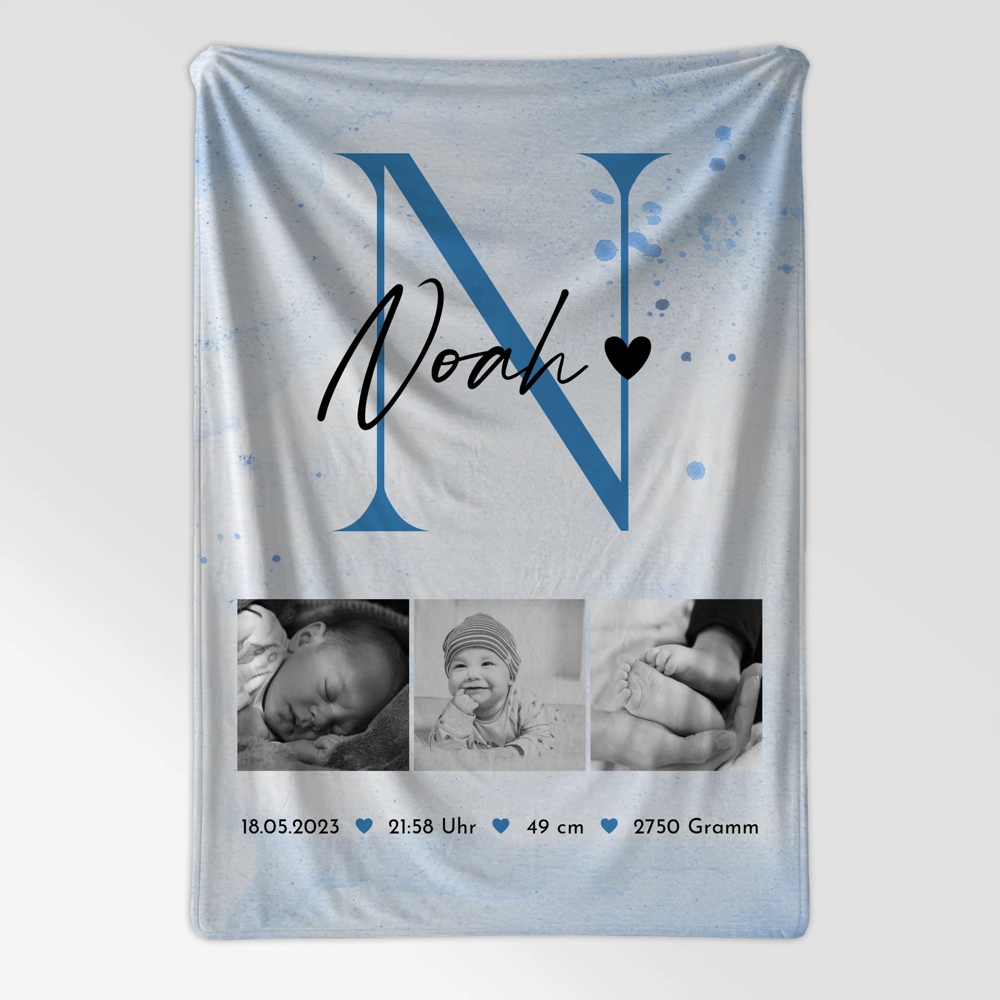 Personalisierte Babydecken Mit Namen Geburt Baby 7 Fotos Geburtsdaten Black White 7