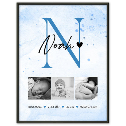 Poster Mit Geburtsdaten Baby Geburt 7 Fotos Geburtsdaten Black White 1