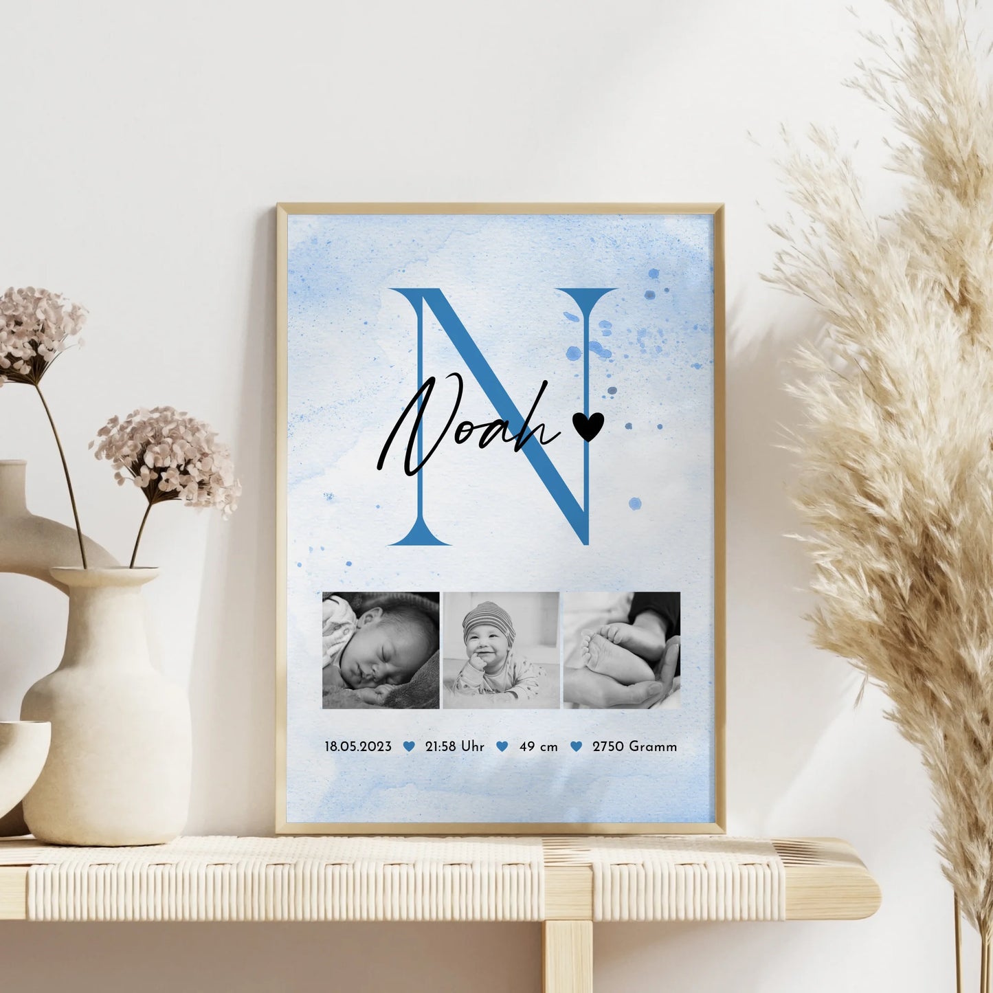Poster Mit Geburtsdaten Baby Geburt 7 Fotos Geburtsdaten Black White 4