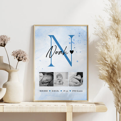 Poster Mit Geburtsdaten Baby Geburt 7 Fotos Geburtsdaten Black White 4