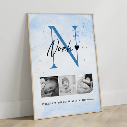 Poster Mit Geburtsdaten Baby Geburt 7 Fotos Geburtsdaten Black White 3