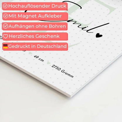 Fotoboard Poster Magnetisch zur Geburt Baby mit 8 Fotos Geburtsdaten Sternchen Muster 10