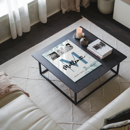Acrylglas Mit Foto Geburt Baby Fotocollage Geburtsdaten Black White Poster 3