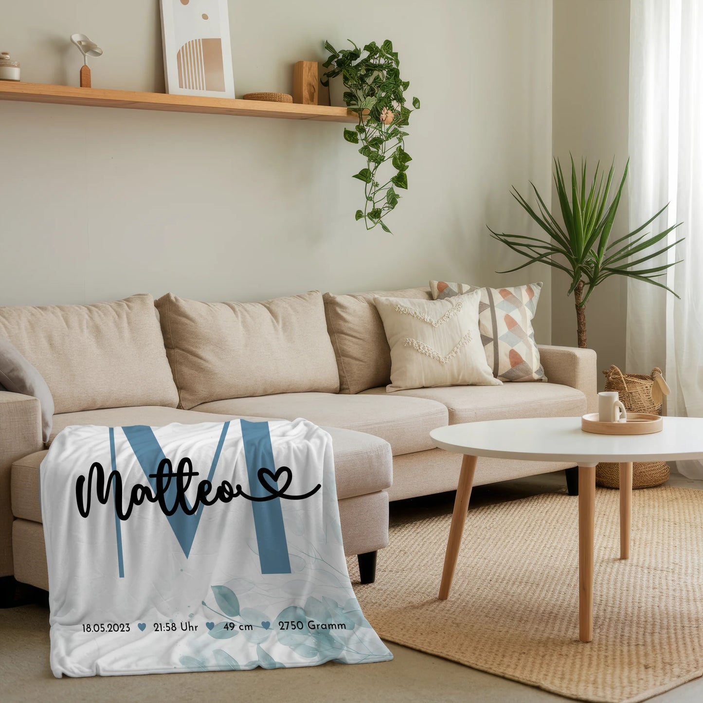 Krabbeldecke Mit Namen Und Geburtsdatum Baby Fotocollage Black White 4