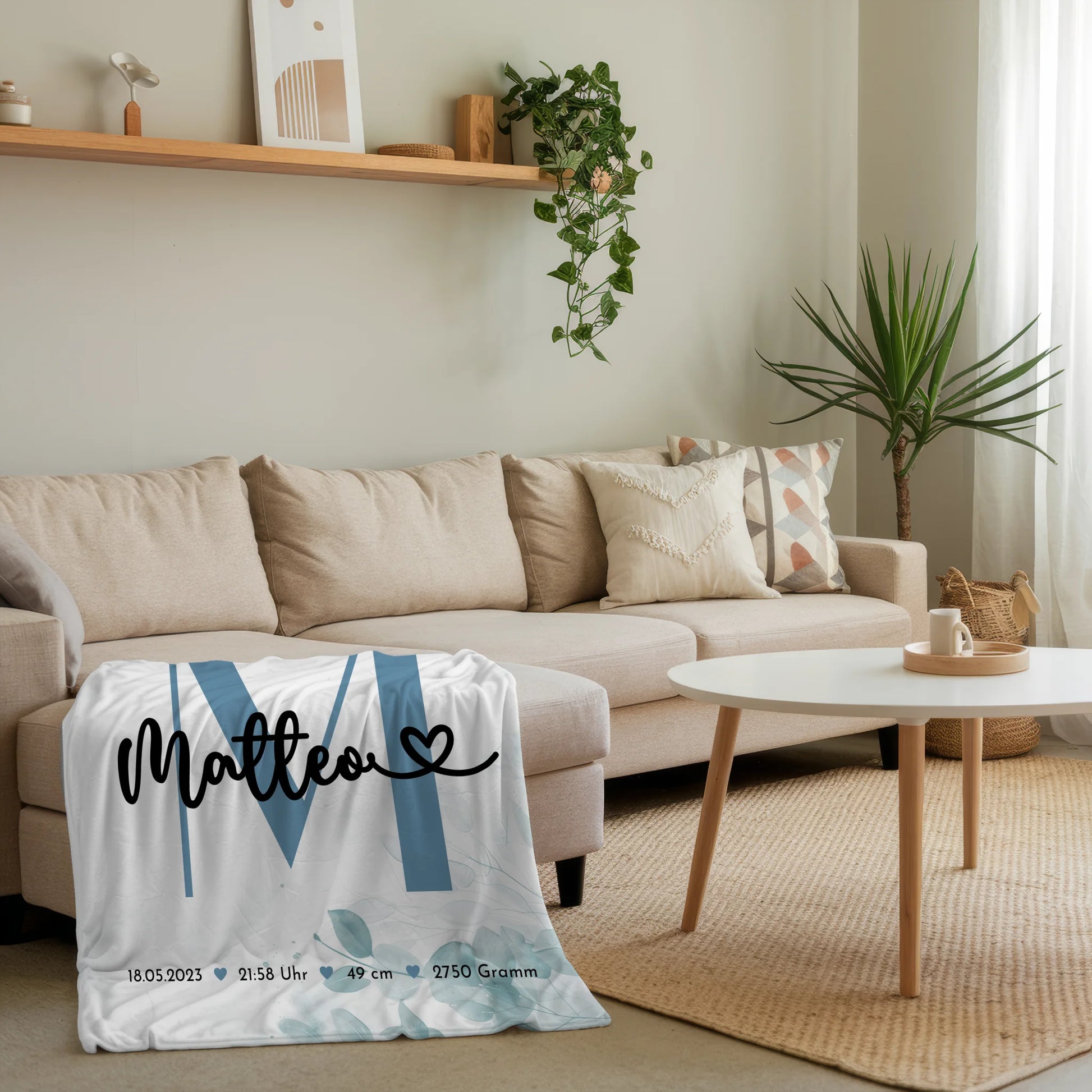 Krabbeldecke Mit Namen Und Geburtsdatum Baby Fotocollage Black White 4