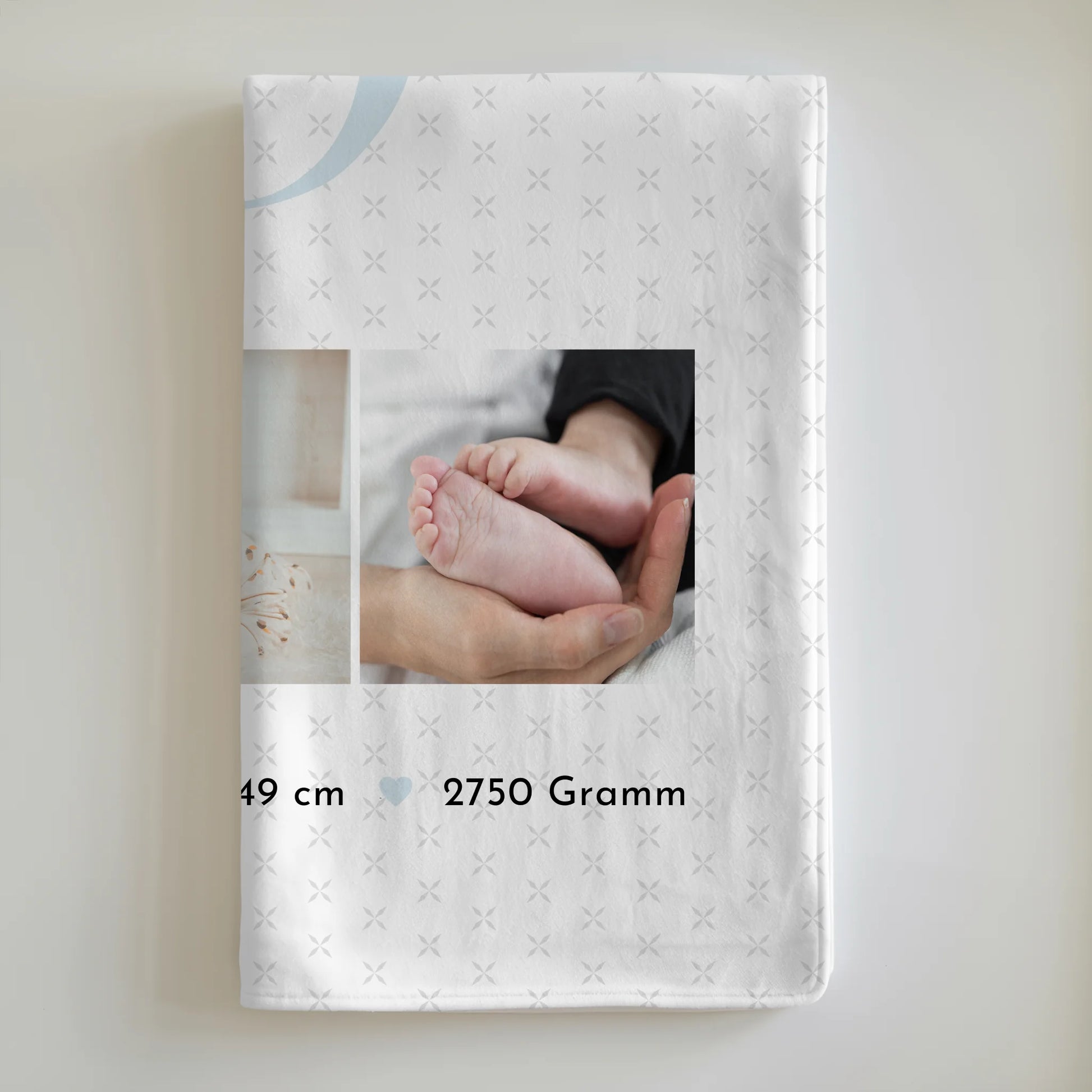 Personalisierte Babydecke mit Namen Geburt Baby Fotocollage Geburtsdaten Initial Sternchen Muster 6