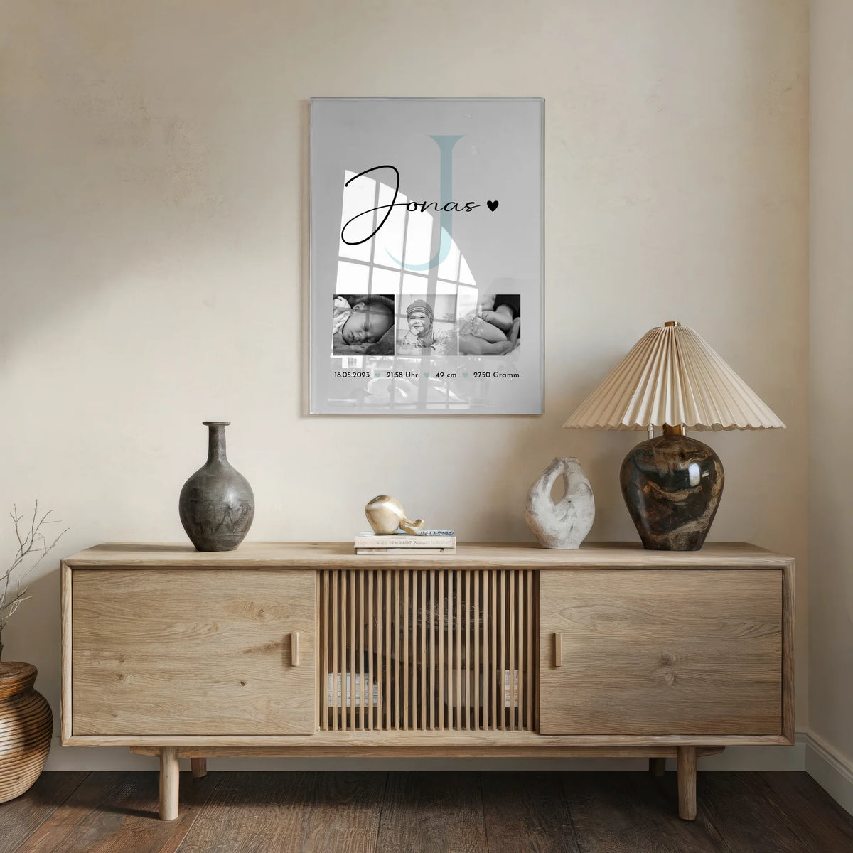 Acrylglas Mit Foto zur Geburt Baby Geburtsdaten personalisiert Black and White Fotos Geschenk 5