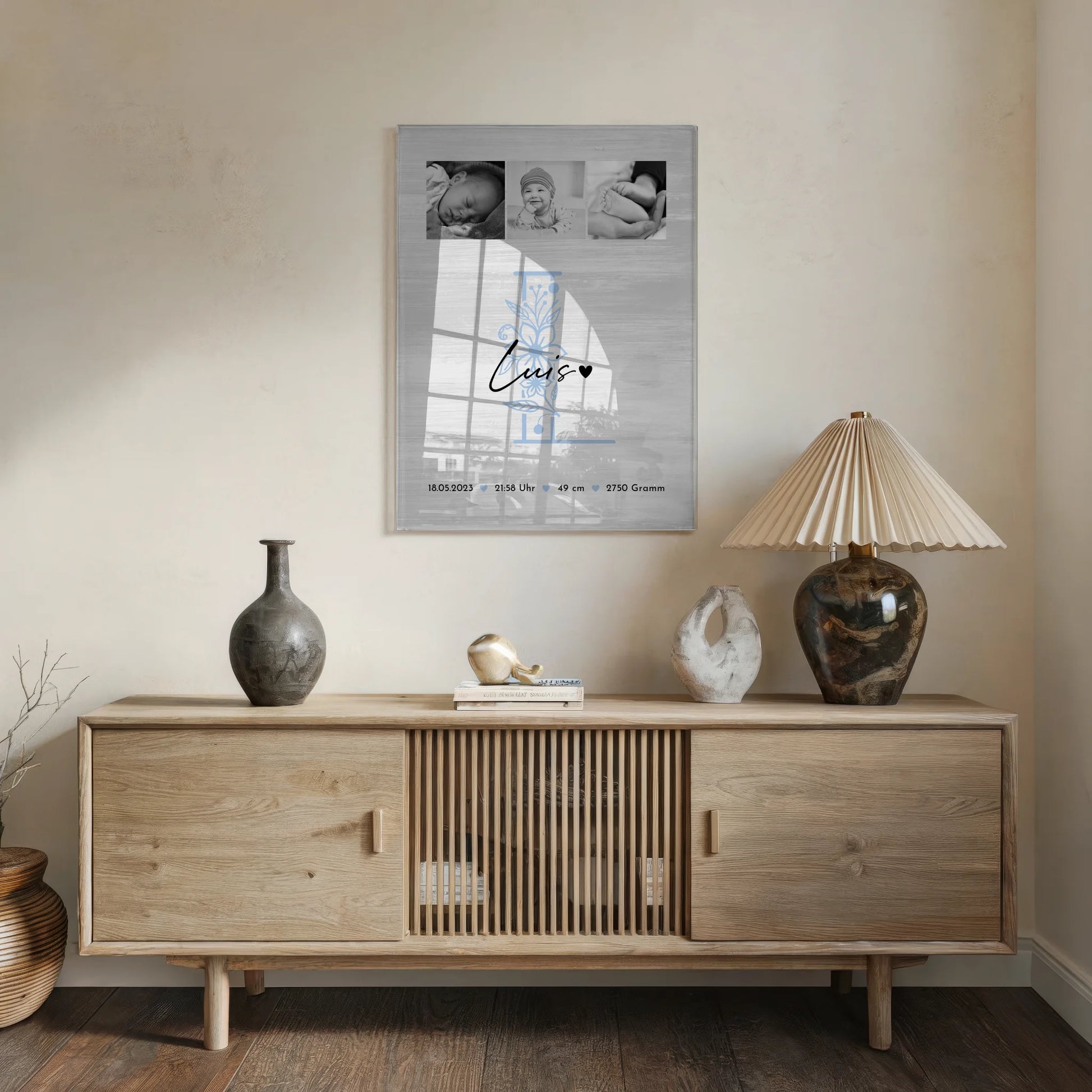 Acrylglas Mit Foto Geburt Baby 9 Fotos Geburtsdaten Black and White 5