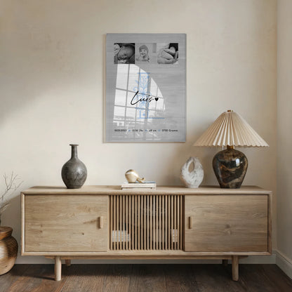 Acrylglas Mit Foto Geburt Baby 9 Fotos Geburtsdaten Black and White 5