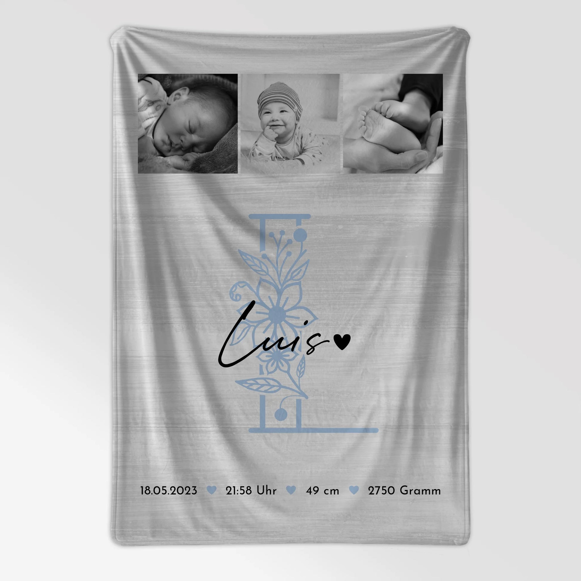 Personalisierte Babydecke Mit Namen Geburt Baby 9 Fotos Geburtsdaten Black White 7