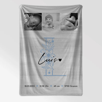 Personalisierte Babydecke Mit Namen Geburt Baby 9 Fotos Geburtsdaten Black White 7