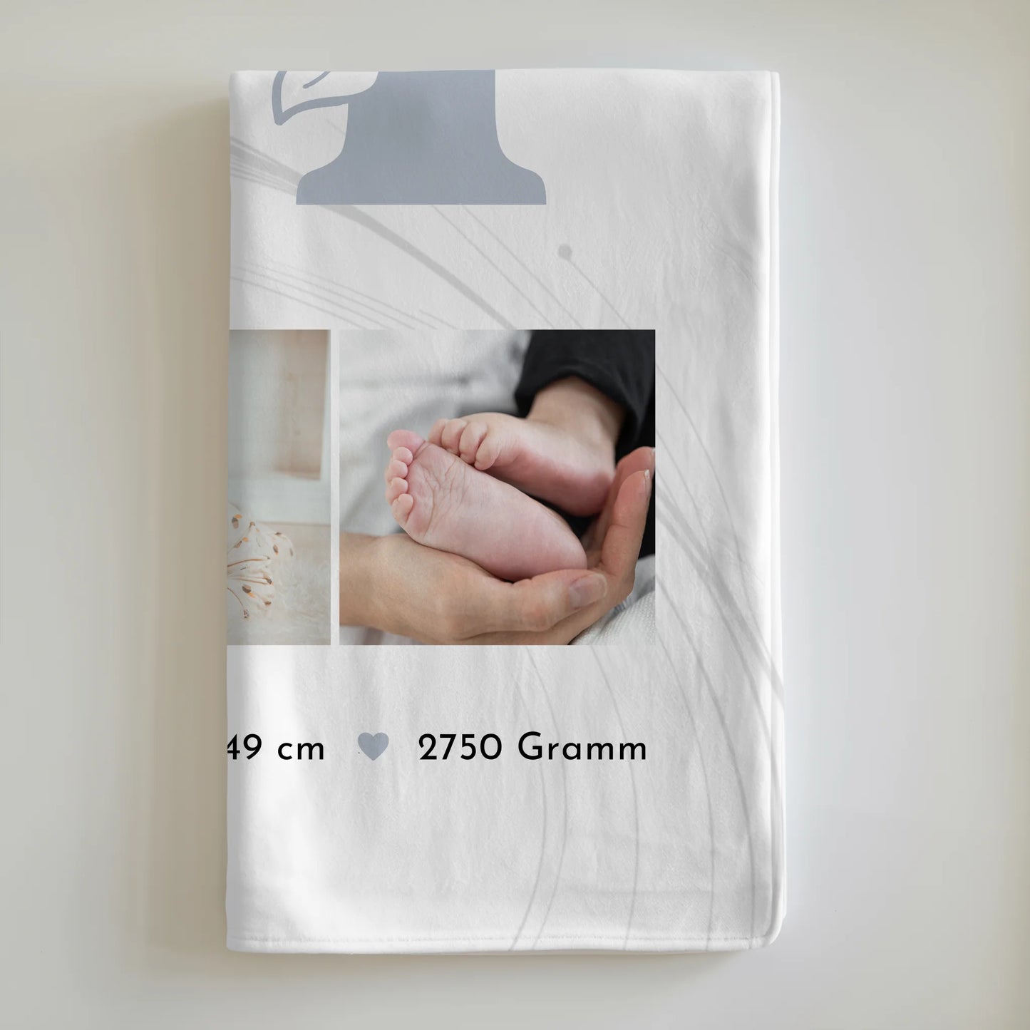 Krabbeldecke Mit Namen zur Geburt Baby Fotocollage mit Geburtsdaten Elegantes Muster 6