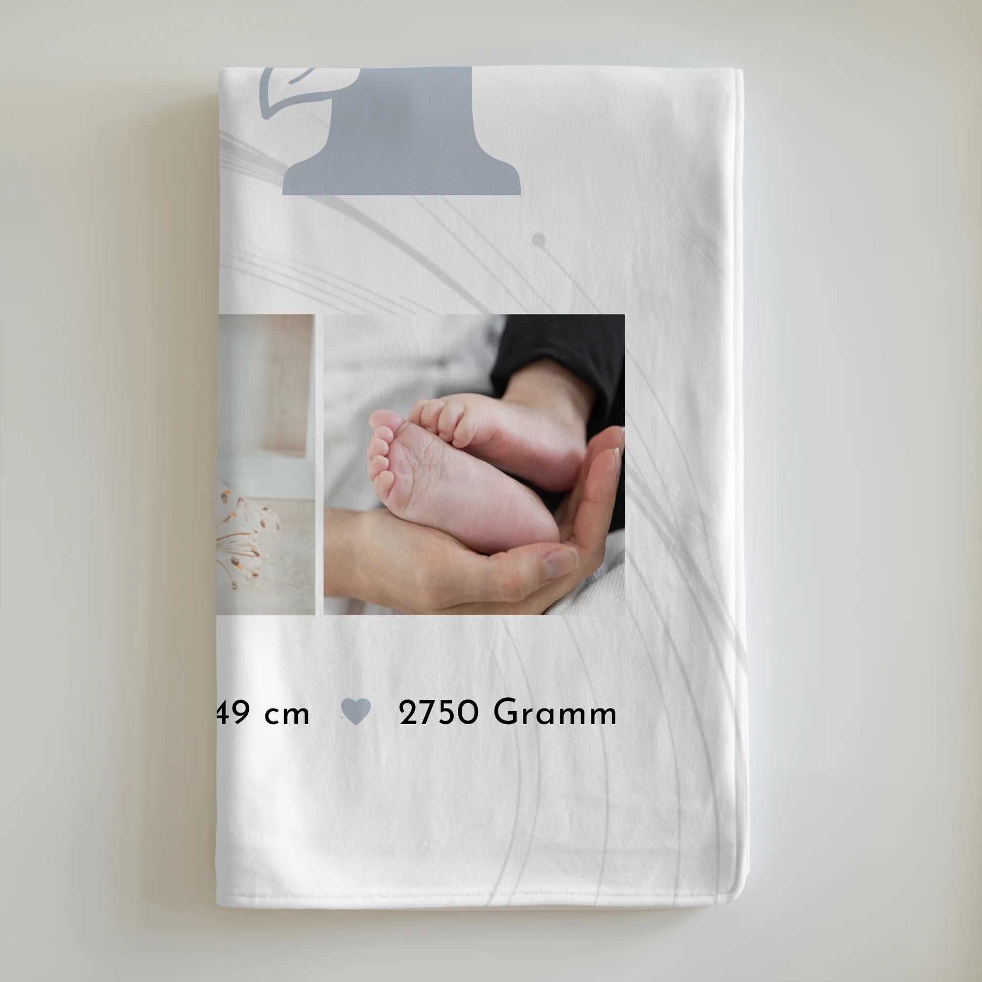 Krabbeldecke Mit Namen zur Geburt Baby Fotocollage mit Geburtsdaten Elegantes Muster 6