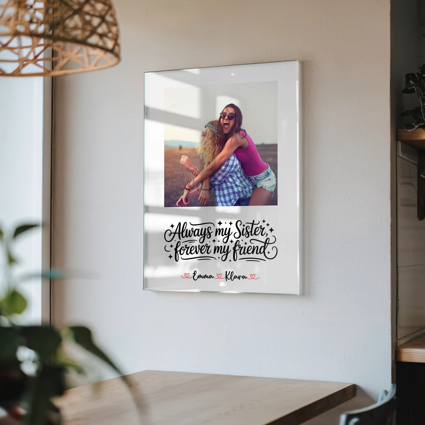 Bild Aus Acrylglas für Schwester Mit Foto & Namen Always my sister friend