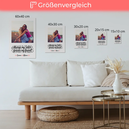 Magnet Wandbild Schwester Mit Foto & Namen Personalisiert mit Wunschtext