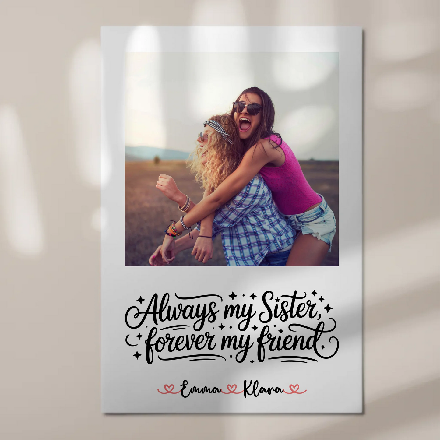 Magnet Wandbild Schwester Mit Foto & Namen Personalisiert mit Wunschtext