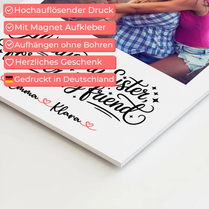 Magnet Wandbild Schwester Mit Foto & Namen Personalisiert mit Wunschtext