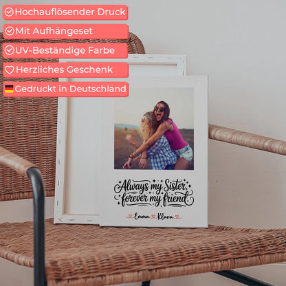 Leinwand Schwester personalisiert: Mit Foto & Namen und eigenem Spruch