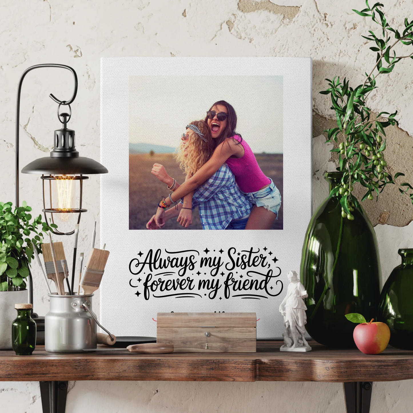 Leinwand Schwester personalisiert: Mit Foto & Namen und eigenem Spruch