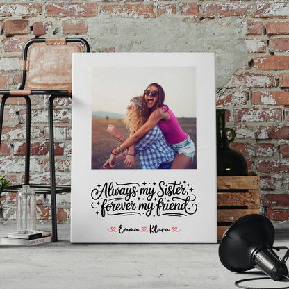 Leinwand Schwester personalisiert: Mit Foto & Namen und eigenem Spruch