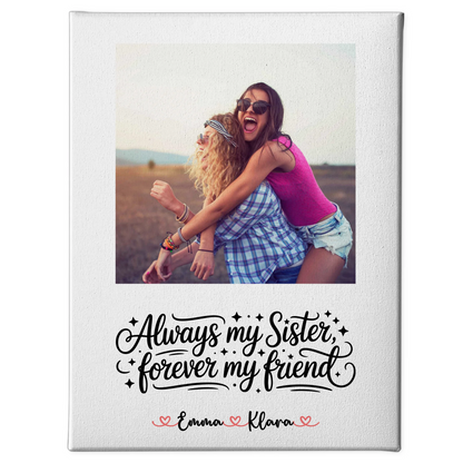 Leinwand Schwester personalisiert: Mit Foto & Namen und eigenem Spruch