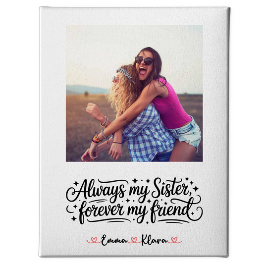 Leinwand Schwester personalisiert: Mit Foto & Namen und eigenem Spruch