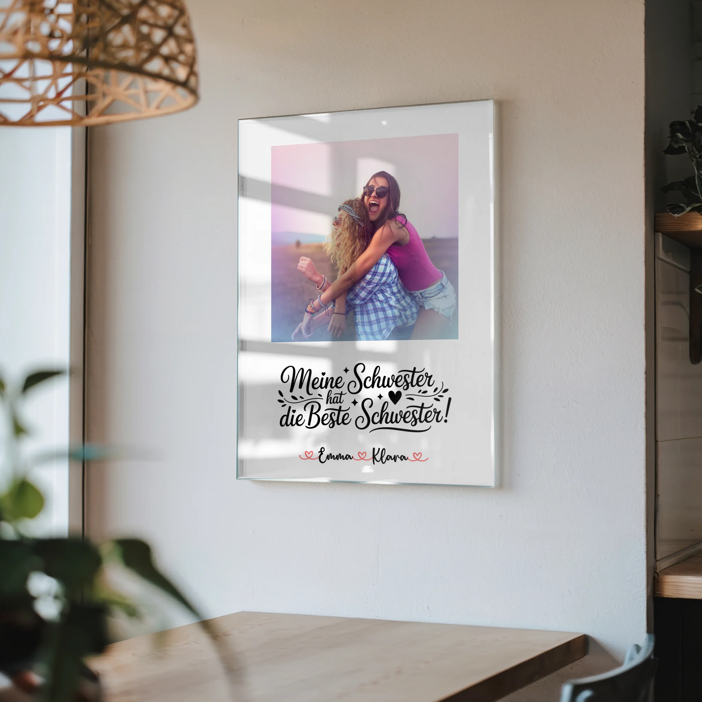 Acrylglas personalisiert - Meine Schwester hat die beste Schwester mit Namen & Foto