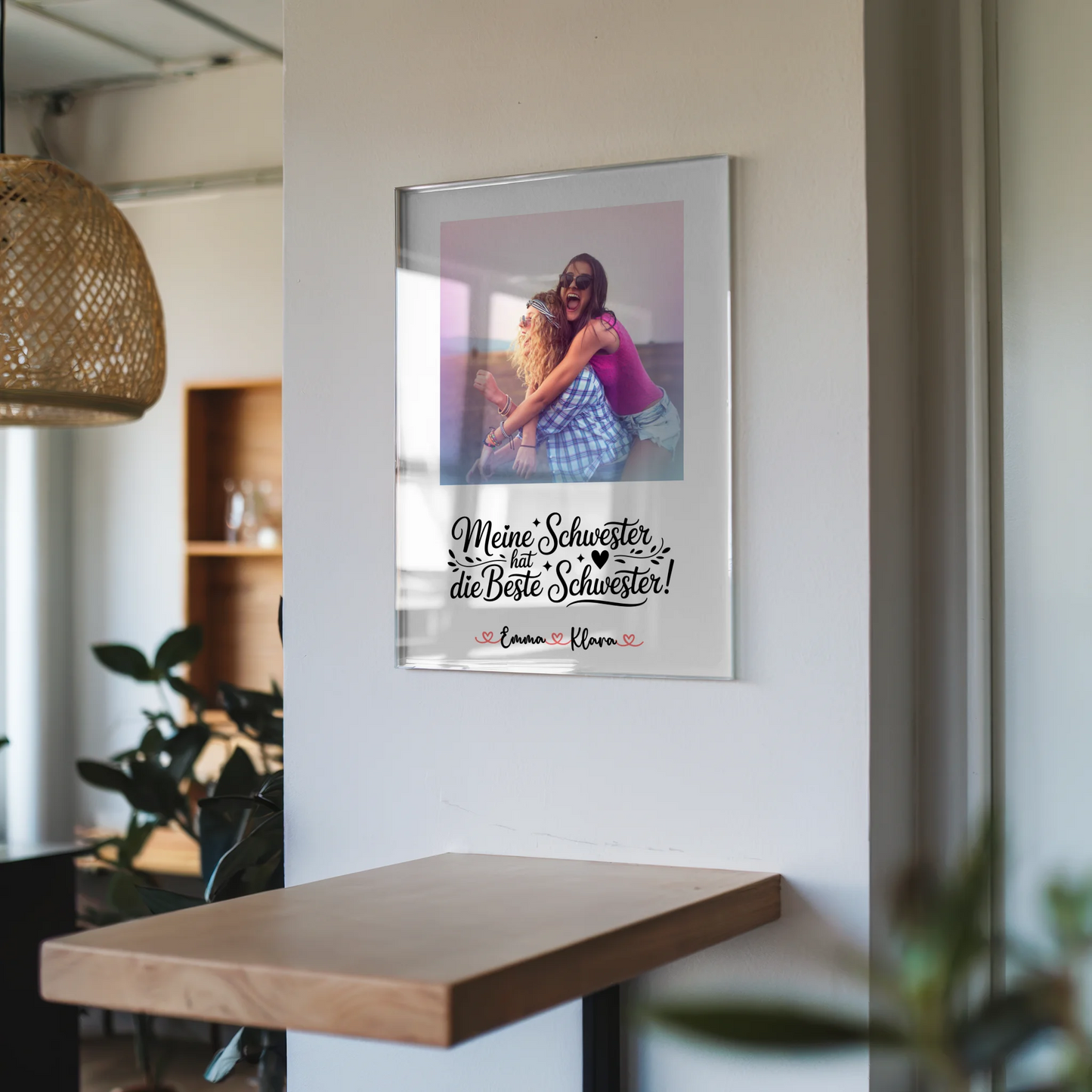 Acrylglas personalisiert - Meine Schwester hat die beste Schwester mit Namen & Foto