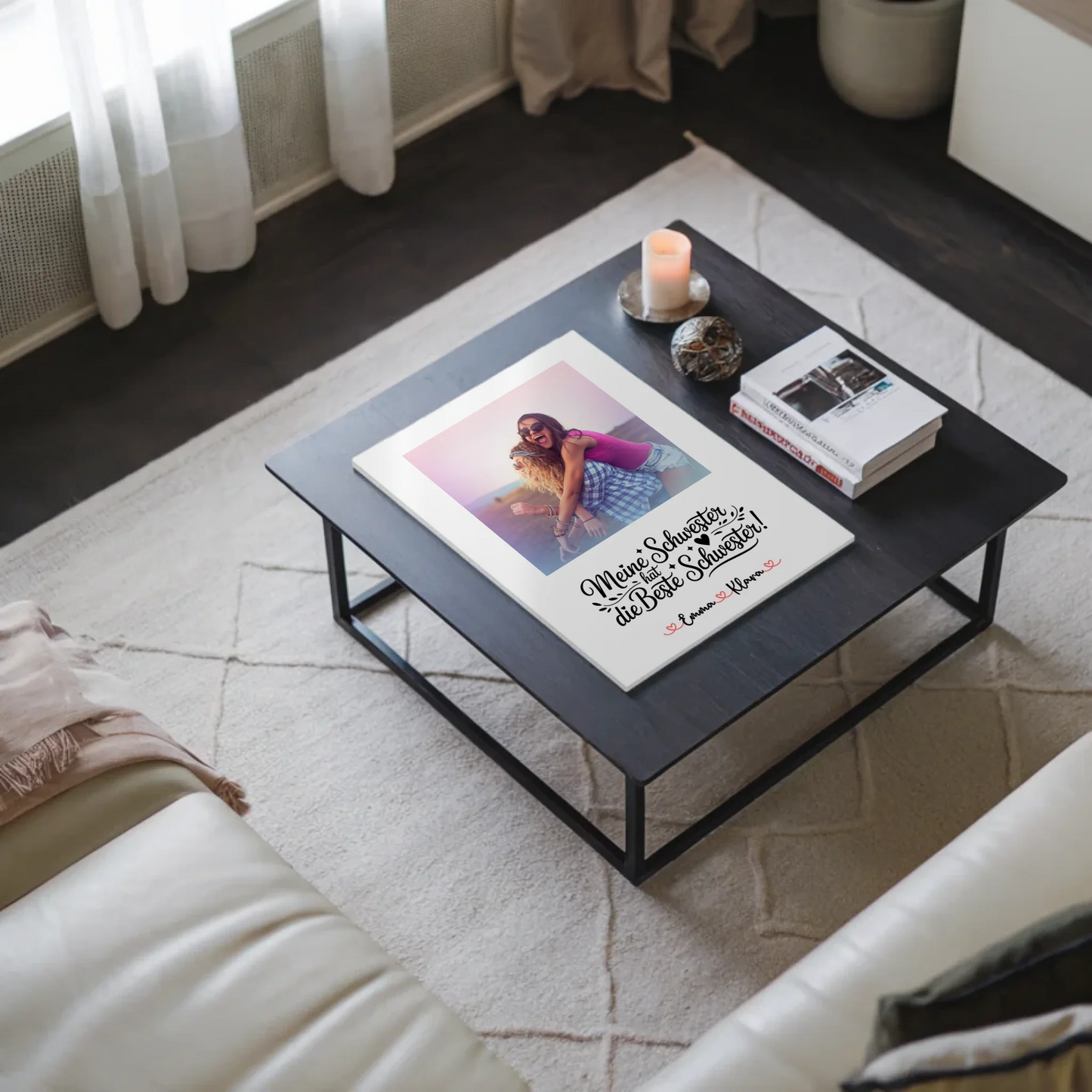 Fotoboard Poster Magnetisch - Meine Schwester hat die beste Schwester, mit Foto & Namen