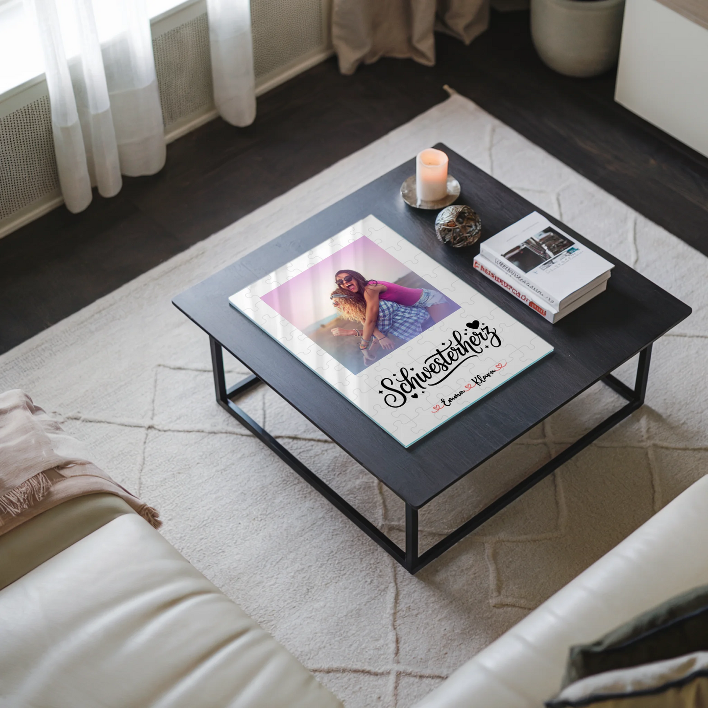 Personalisiertes Acrylglas Bild Schwesterherz Foto & Namen