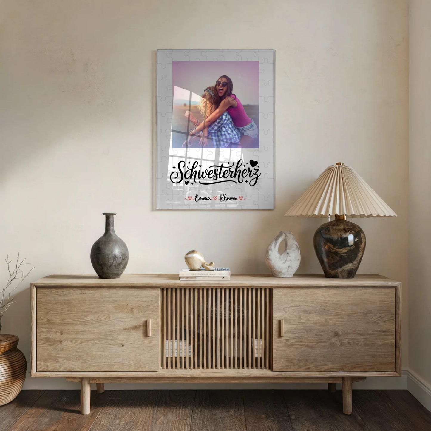 Personalisiertes Acrylglas Bild Schwesterherz Foto & Namen