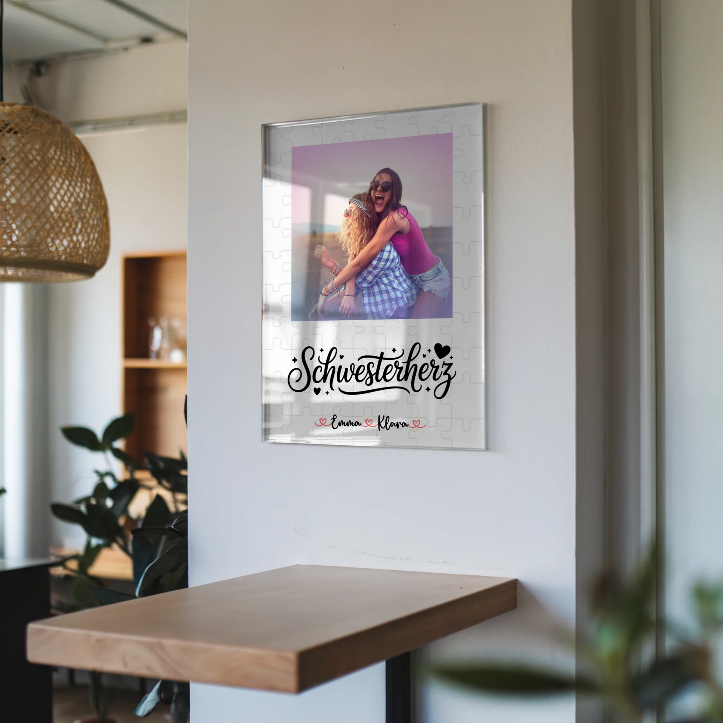 Personalisiertes Acrylglas Bild Schwesterherz Foto & Namen