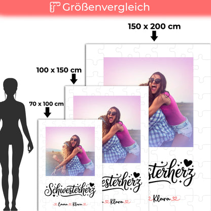 Personalisierte Decke Schwester mit Foto & Namen