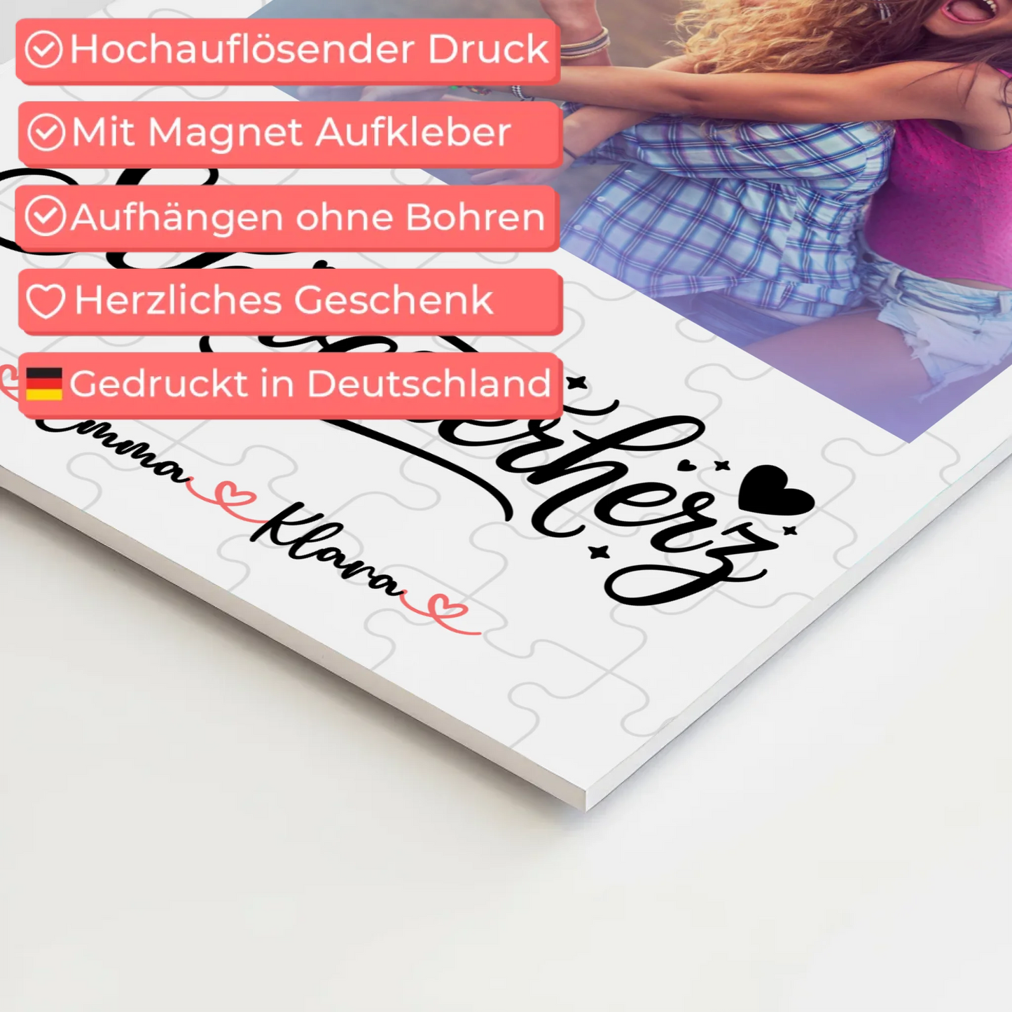 Fotoboard Poster Magnetisch Schwesterherz mit Foto & Namen