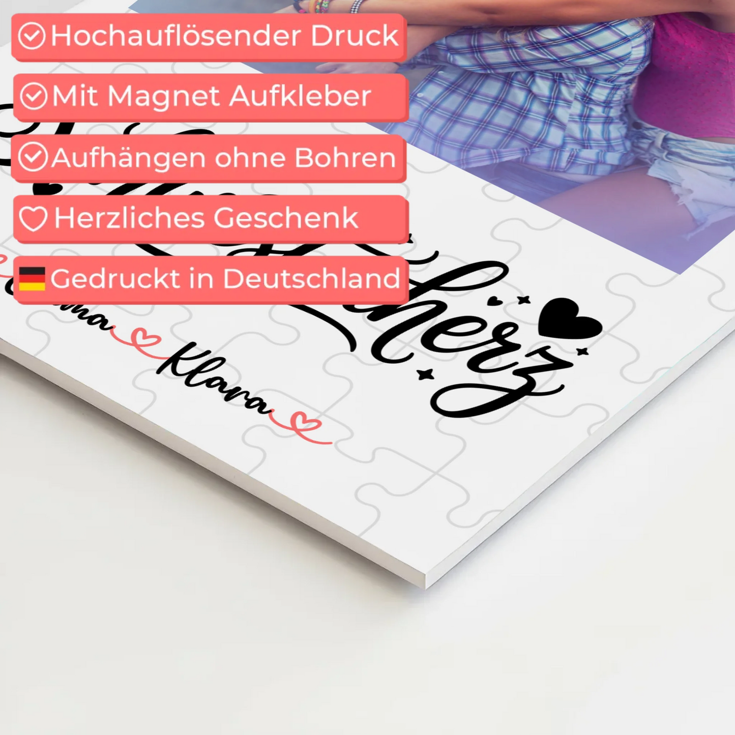Fotoboard Poster Magnetisch Schwesterherz mit Foto & Namen