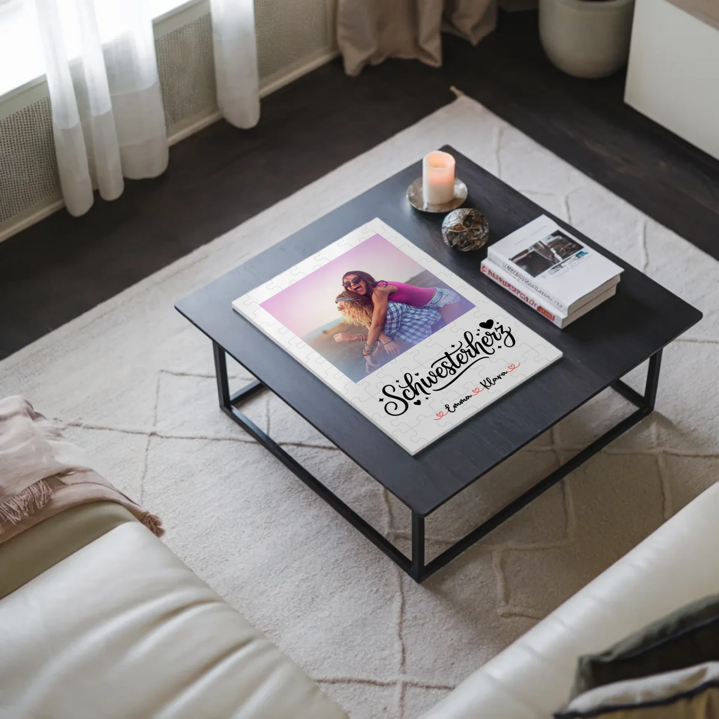 Fotoboard Poster Magnetisch Schwesterherz mit Foto & Namen