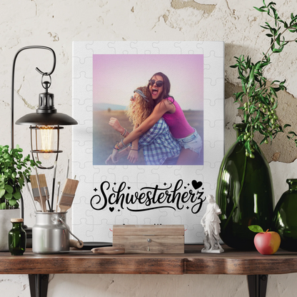 Leinwand Schwester personalisiert mit Foto, Namen & Spruch