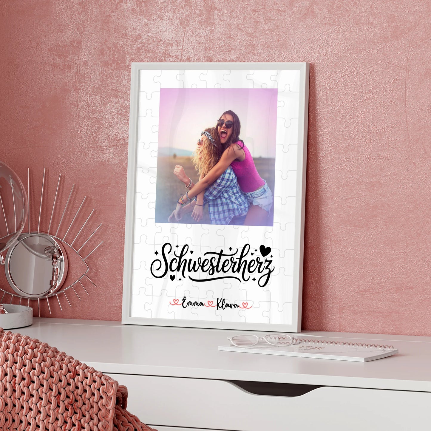 Personalisiertes Poster Schwester mit Foto & Namen