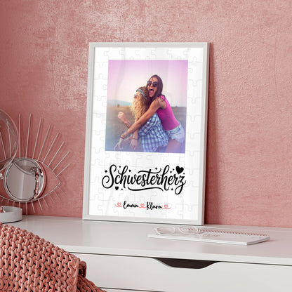 Personalisiertes Poster Schwester mit Foto & Namen