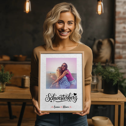 Personalisiertes Poster Schwester mit Foto & Namen