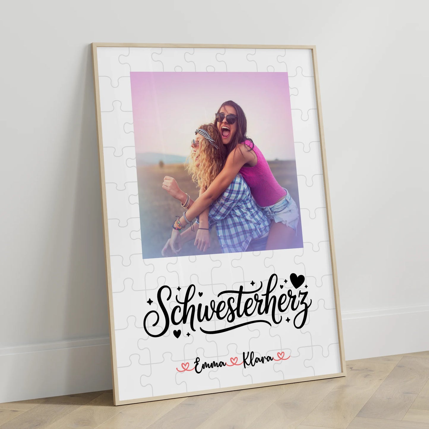 Personalisiertes Poster Schwester mit Foto & Namen