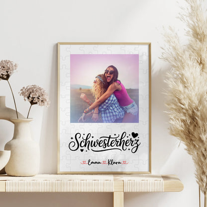 Personalisiertes Poster Schwester mit Foto & Namen