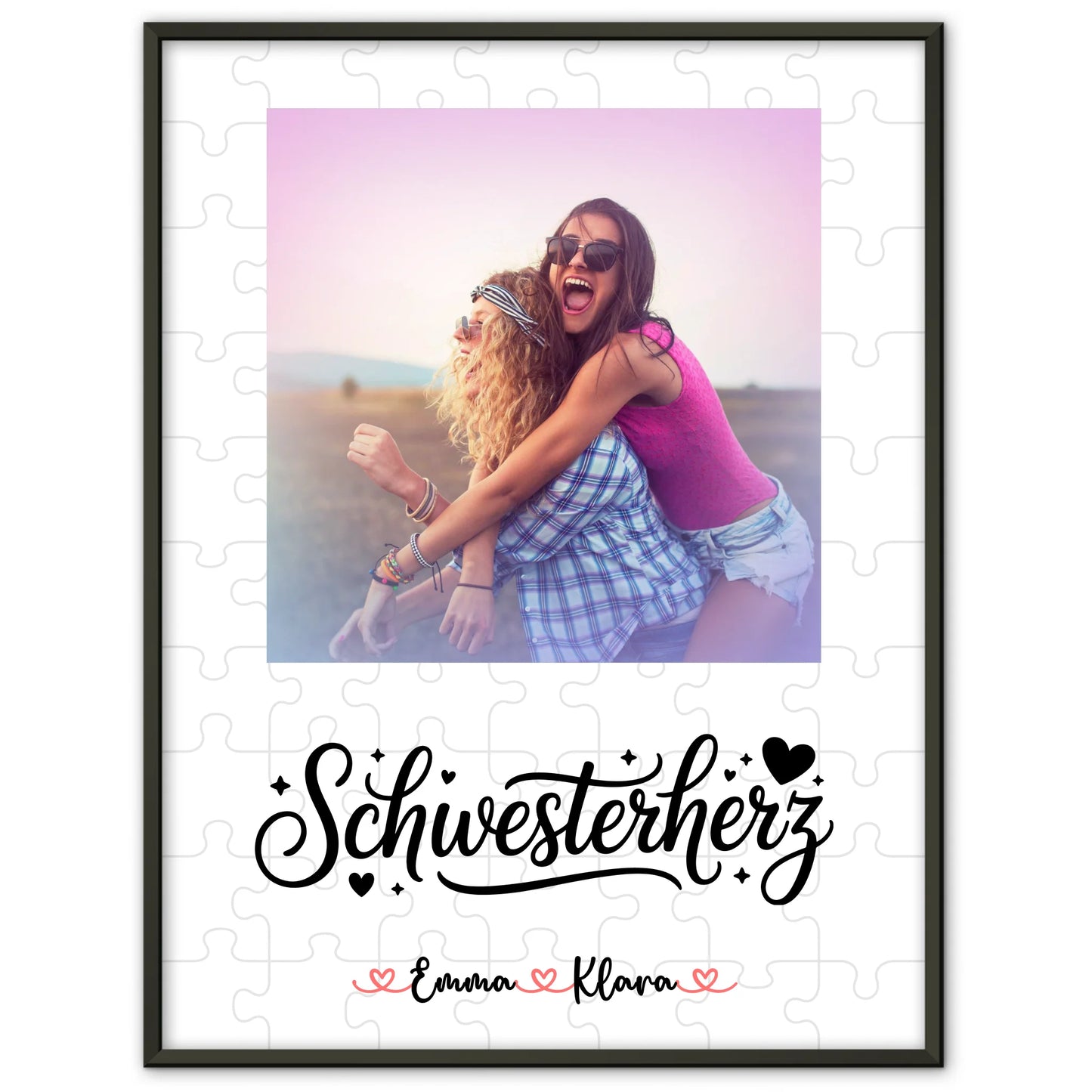 Personalisiertes Poster Schwester mit Foto & Namen