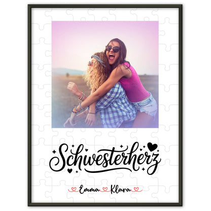 Personalisiertes Poster Schwester mit Foto & Namen