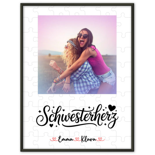 Personalisiertes Poster Schwester mit Foto & Namen