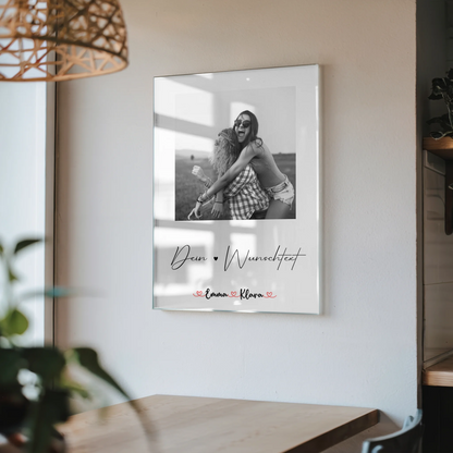 Bild Mit Acrylglas 1 Foto & Namen für Schwester Mit Foto Black & White Wunschtext